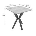 Τραπέζι Arenya pakoworld μαύρο εφε μαρμάρου- μαύρα μεταλλικά πόδια 70x70x72εκ