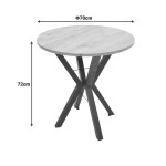 Τραπέζι Rogue pakoworld φυσική απόχρωση με μαύρα μεταλλικά πόδια Φ70x72εκ