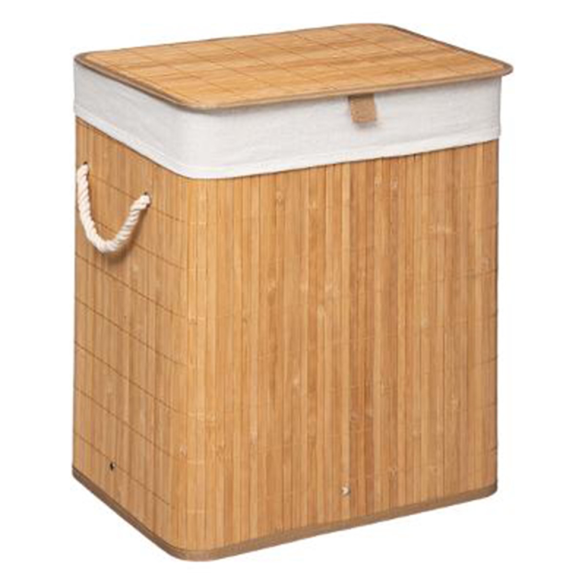 Καλάθι απλύτων Natural pakoworld χρώμα φυσικό-λευκό 40x30x50εκ Καλάθι απλύτων Natural pakoworld χρώμα φυσικό-λευκό 40x30x50εκ