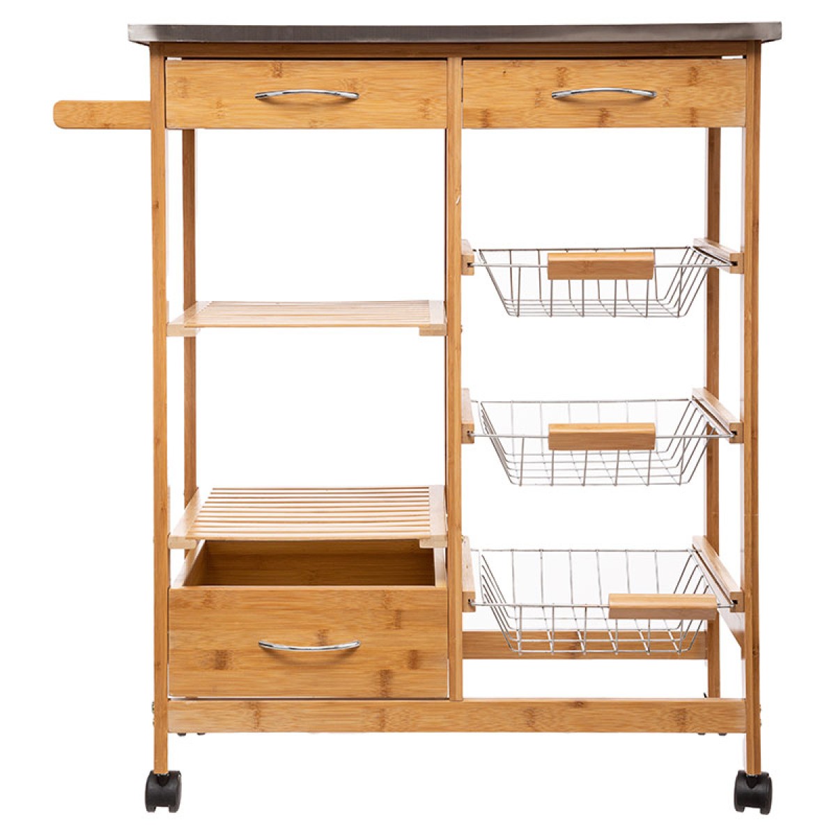 Τρόλεϊ-ραφιέρα 7όροφη Esla pakoworld bamboo φυσικό-λευκό 73,5x37x86εκ Τρόλεϊ-ραφιέρα 7όροφη Esla pakoworld bamboo φυσικό-λευκό 73,5x37x86εκ