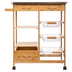 Τρόλεϊ-ραφιέρα 7όροφη Esla pakoworld bamboo φυσικό-λευκό 73,5x37x86εκ Τρόλεϊ-ραφιέρα 7όροφη Esla pakoworld bamboo φυσικό-λευκό 73,5x37x86εκ