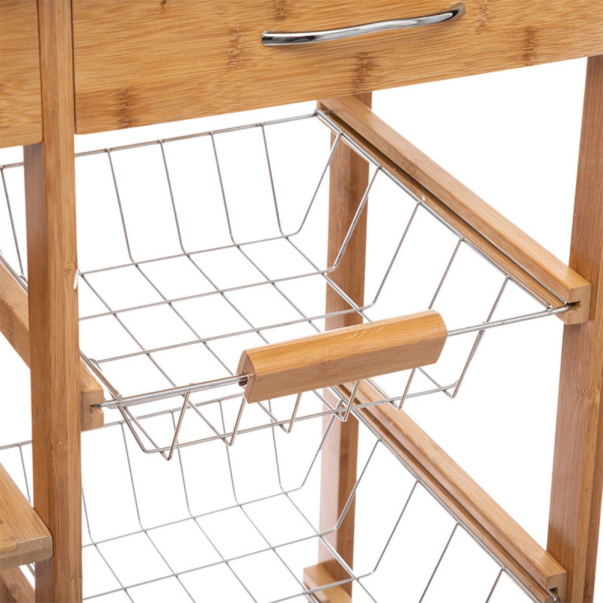 Τρόλεϊ-ραφιέρα 7όροφη Esla pakoworld bamboo φυσικό-λευκό 73,5x37x86εκ Τρόλεϊ-ραφιέρα 7όροφη Esla pakoworld bamboo φυσικό-λευκό 73,5x37x86εκ