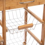 Τρόλεϊ-ραφιέρα 7όροφη Esla pakoworld bamboo φυσικό-λευκό 73,5x37x86εκ Τρόλεϊ-ραφιέρα 7όροφη Esla pakoworld bamboo φυσικό-λευκό 73,5x37x86εκ