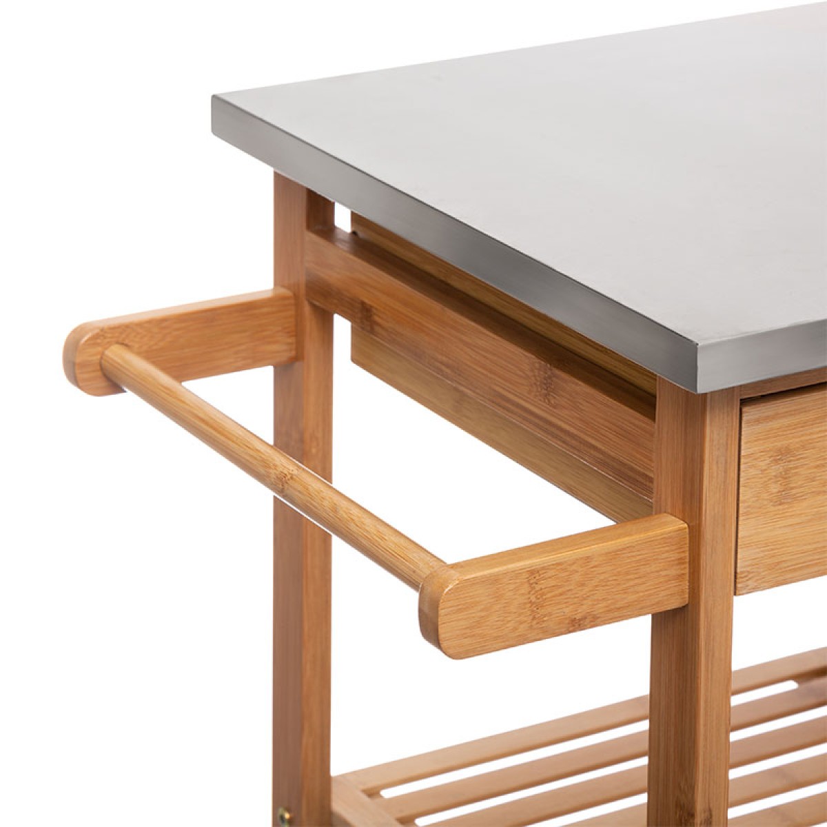 Τρόλεϊ-ραφιέρα 7όροφη Esla pakoworld bamboo φυσικό-λευκό 73,5x37x86εκ Τρόλεϊ-ραφιέρα 7όροφη Esla pakoworld bamboo φυσικό-λευκό 73,5x37x86εκ