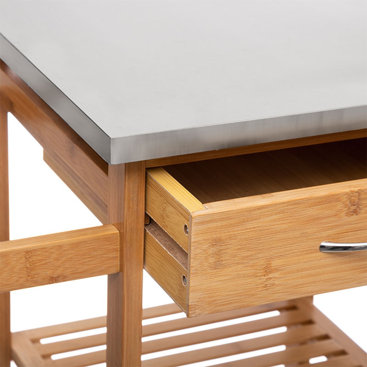 Τρόλεϊ-ραφιέρα 7όροφη Esla pakoworld bamboo φυσικό-λευκό 73,5x37x86εκ Τρόλεϊ-ραφιέρα 7όροφη Esla pakoworld bamboo φυσικό-λευκό 73,5x37x86εκ