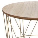 Τραπέζι σαλονιού Kumi pakoworld oak-χρυσό Φ41x40εκ Τραπέζι σαλονιού Kumi pakoworld oak-χρυσό Φ41x40εκ