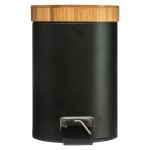 Κάδος απορριμμάτων 3L Dustbin pakoworld μέταλλο-pp μαύρο-oak Κάδος απορριμμάτων 3L Dustbin pakoworld μέταλλο-pp μαύρο-oak
