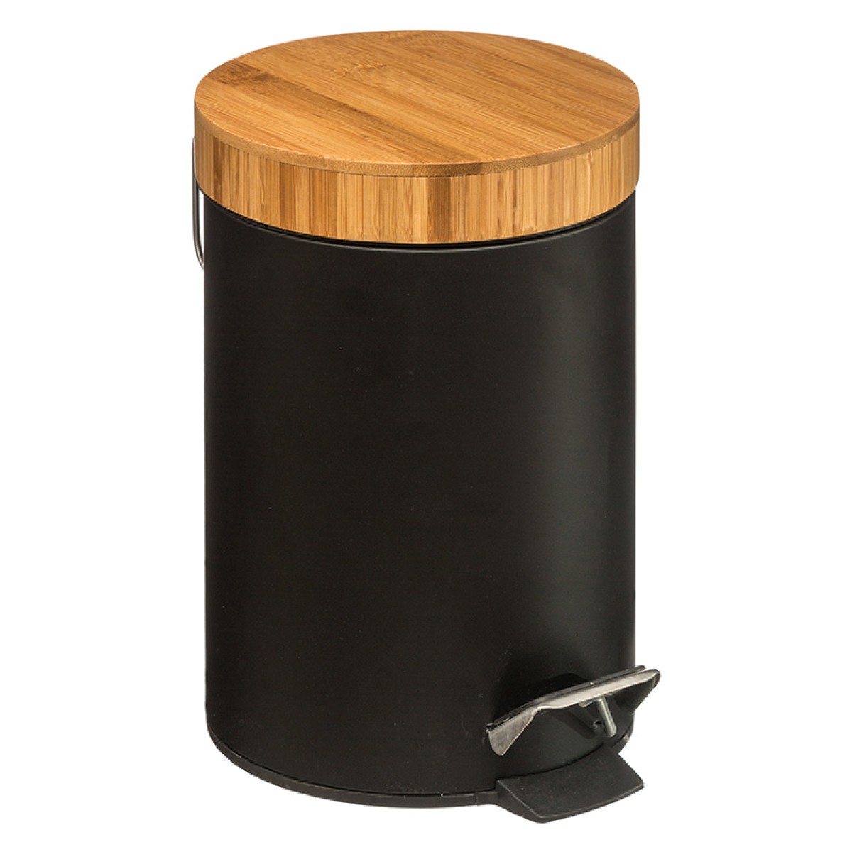 Κάδος απορριμμάτων 3L Dustbin pakoworld μέταλλο-pp μαύρο-oak Κάδος απορριμμάτων 3L Dustbin pakoworld μέταλλο-pp μαύρο-oak