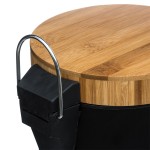 Κάδος απορριμμάτων 3L Dustbin pakoworld μέταλλο-pp μαύρο-oak Κάδος απορριμμάτων 3L Dustbin pakoworld μέταλλο-pp μαύρο-oak
