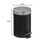 Κάδος απορριμμάτων 3L Dustbin pakoworld μέταλλο-pp μαύρο-oak Κάδος απορριμμάτων 3L Dustbin pakoworld μέταλλο-pp μαύρο-oak
