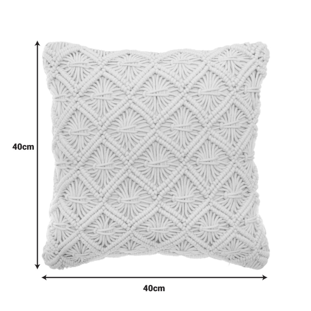 Μαξιλάρι διακοσμητικό Kalendian pakoworld ύφασμα σε κρεμ απόχρωση 40x40εκ