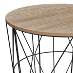 Βοηθητικό τραπέζι Kumi pakoworld mdf επιφάνεια oak και μέταλλο σε μαύρη απόχρωση Φ40x41εκ Βοηθητικό τραπέζι Kumi pakoworld mdf επιφάνεια oak και μέταλλο σε μαύρη απόχρωση Φ40x41εκ