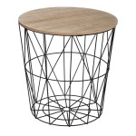 Βοηθητικό τραπέζι Kumi pakoworld mdf επιφάνεια oak και μέταλλο σε μαύρη απόχρωση Φ40x41εκ Βοηθητικό τραπέζι Kumi pakoworld mdf επιφάνεια oak και μέταλλο σε μαύρη απόχρωση Φ40x41εκ
