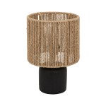 Επιτραπέζιο φωτιστικό Leyda pakoworld κεραμικό σε μαύρο-φυσική απόχρωση Φ16x24εκ