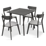 Tραπεζαρία Benson - Toto pakoworld σετ 5τμχ rustic grey - ύφασμα grey 80x80x75εκ Tραπεζαρία Benson - Toto pakoworld σετ 5τμχ rustic grey - ύφασμα grey 80x80x75εκ
