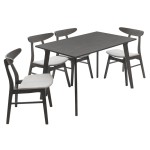 Tραπεζαρία Benson - Orlean pakoworld σετ 5τμχ rustic grey-ύφασμα γκρι 120x75x75εκ Tραπεζαρία Benson - Orlean pakoworld σετ 5τμχ rustic grey-ύφασμα γκρι 120x75x75εκ