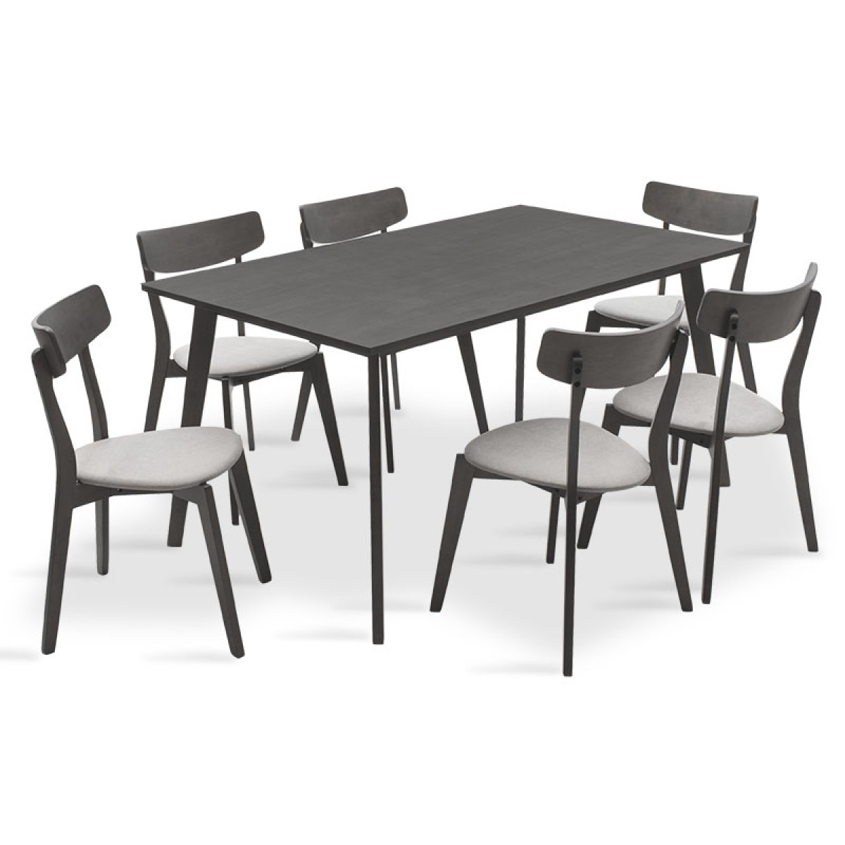 Tραπεζαρία Benson - Toto pakoworld σετ 7τμχ rustic grey - ύφασμα γκρι 150x90x75εκ Tραπεζαρία Benson - Toto pakoworld σετ 7τμχ rustic grey - ύφασμα γκρι 150x90x75εκ