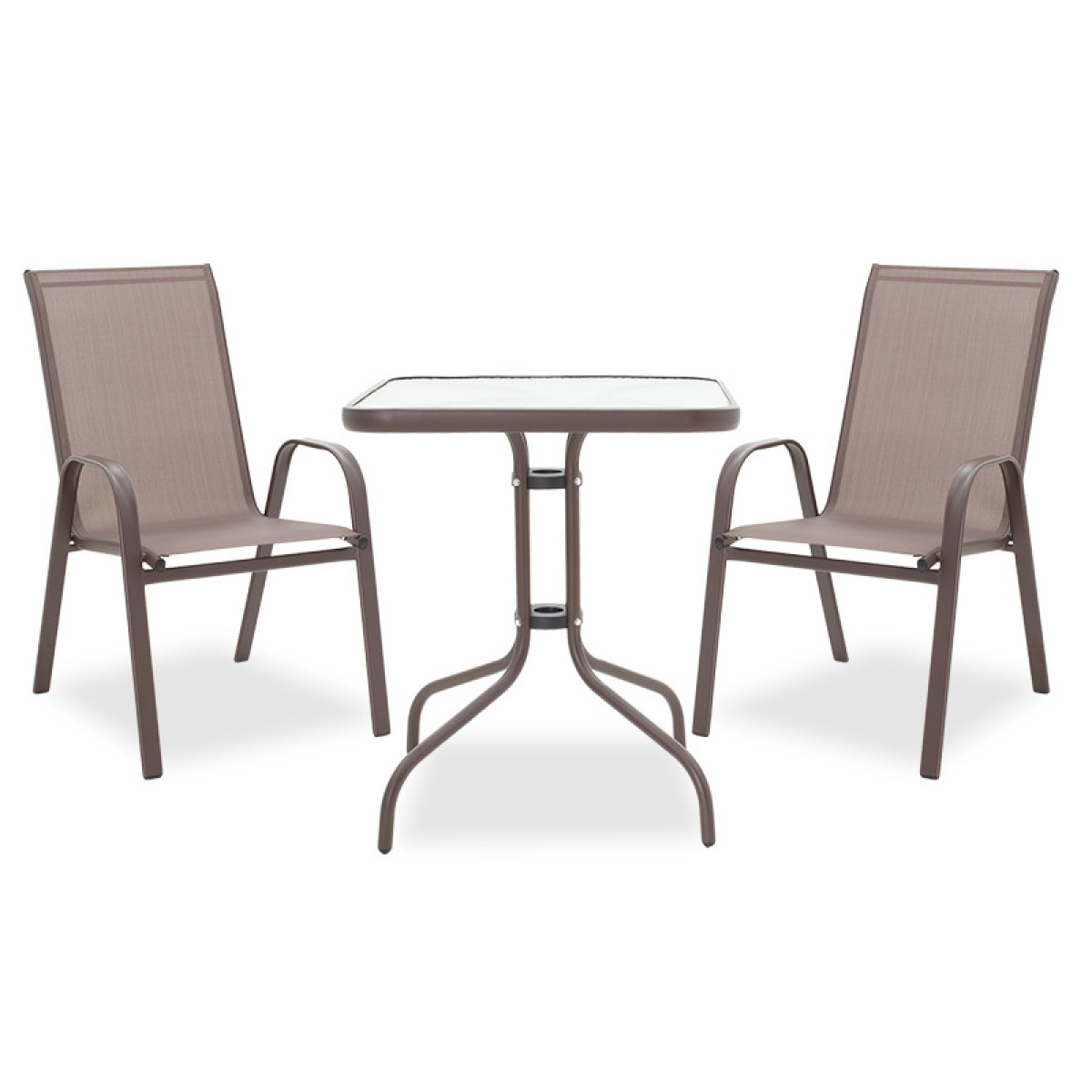 Τραπεζαρία Watson-Calan σετ 3τεμ pakoworld μέταλλο-textilene καφέ 60x60x70εκ Τραπεζαρία Watson-Calan σετ 3τεμ pakoworld μέταλλο-textilene καφέ 60x60x70εκ