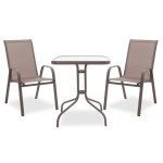 Τραπεζαρία Watson-Calan σετ 3τεμ pakoworld μέταλλο-textilene καφέ 60x60x70εκ Τραπεζαρία Watson-Calan σετ 3τεμ pakoworld μέταλλο-textilene καφέ 60x60x70εκ