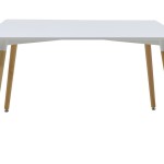 Tραπεζαρία Natali-Gaston σετ 5τμχ λευκό σε απόχρωση λευκό-φυσικό 120x80x73εκ