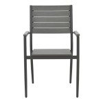 Τραπεζαρία Uplift-Kliton σετ 3τεμ pakoworld ανθρακί αλουμίνιο και plywood σε γκρι απόχρωση 80x80x74εκ