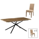 Τραπεζαρία Ditta-Jonal pakoworld μόκα- καρυδί 180x90x76εκ Τραπεζαρία Ditta-Jonal pakoworld μόκα- καρυδί 180x90x76εκ