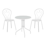 Τραπεζαρία Vergo-Chari pakoworld σετ 3τεμ μέταλλο σε λευκή απόχρωση Τραπεζαρία Vergo-Chari pakoworld σετ 3τεμ μέταλλο σε λευκή απόχρωση
