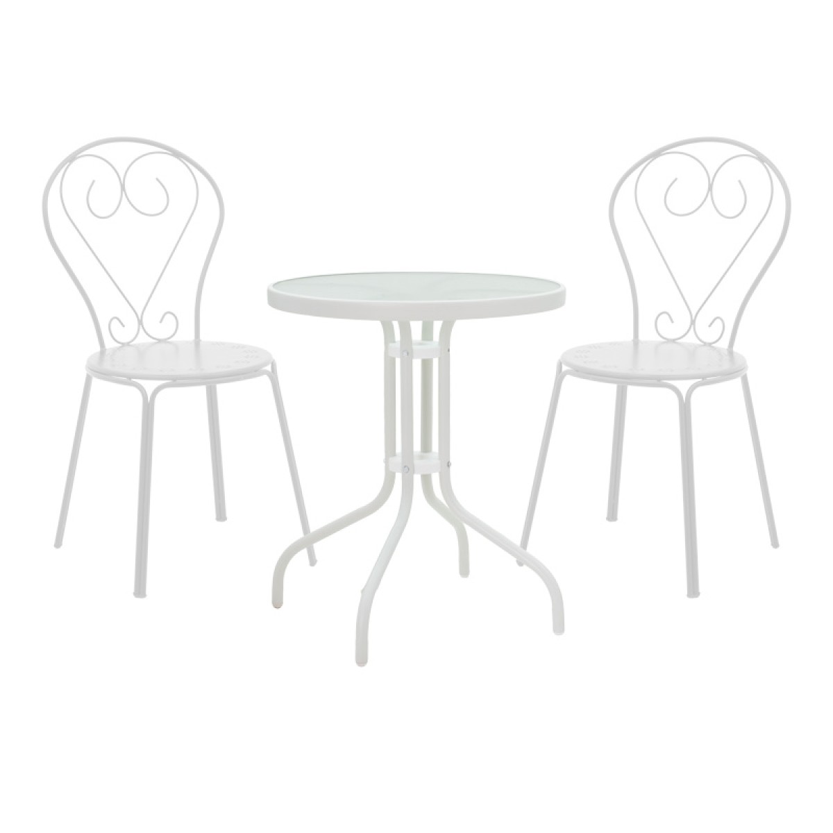 Τραπεζαρία Watson-Chari pakoworld σετ 3τεμ μέταλλο σε λευκή απόχρωση Τραπεζαρία Watson-Chari pakoworld σετ 3τεμ μέταλλο σε λευκή απόχρωση