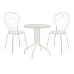 Τραπεζαρία Watson-Chari pakoworld σετ 3τεμ μέταλλο σε λευκή απόχρωση Τραπεζαρία Watson-Chari pakoworld σετ 3τεμ μέταλλο σε λευκή απόχρωση