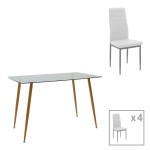 Τραπεζαρία Cuba-Parker pakoworld σετ 5τεμ sonoma-λευκό 120x80x75εκ Τραπεζαρία Cuba-Parker pakoworld σετ 5τεμ sonoma-λευκό 120x80x75εκ