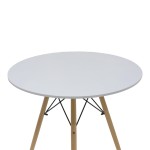 Τραπεζαρία Julita-Parker pakoworld σετ 5τεμ MDF λευκό-πόδια φυσικό Φ80x73εκ Τραπεζαρία Julita-Parker pakoworld σετ 5τεμ MDF λευκό-πόδια φυσικό Φ80x73εκ
