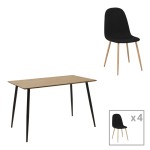 Τραπεζαρία Cuba-Bella pakoworld σετ 5τεμ mdf σε sonoma-ανθρακί απόχρωση 120x70x76cm Τραπεζαρία Cuba-Bella pakoworld σετ 5τεμ mdf σε sonoma-ανθρακί απόχρωση 120x70x76cm