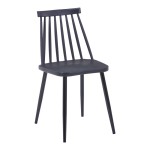 Τραπεζαρία Aurora I-Gustas pakoworld σετ 5τεμ sintered stone-μαύρο 120x60x75εκ