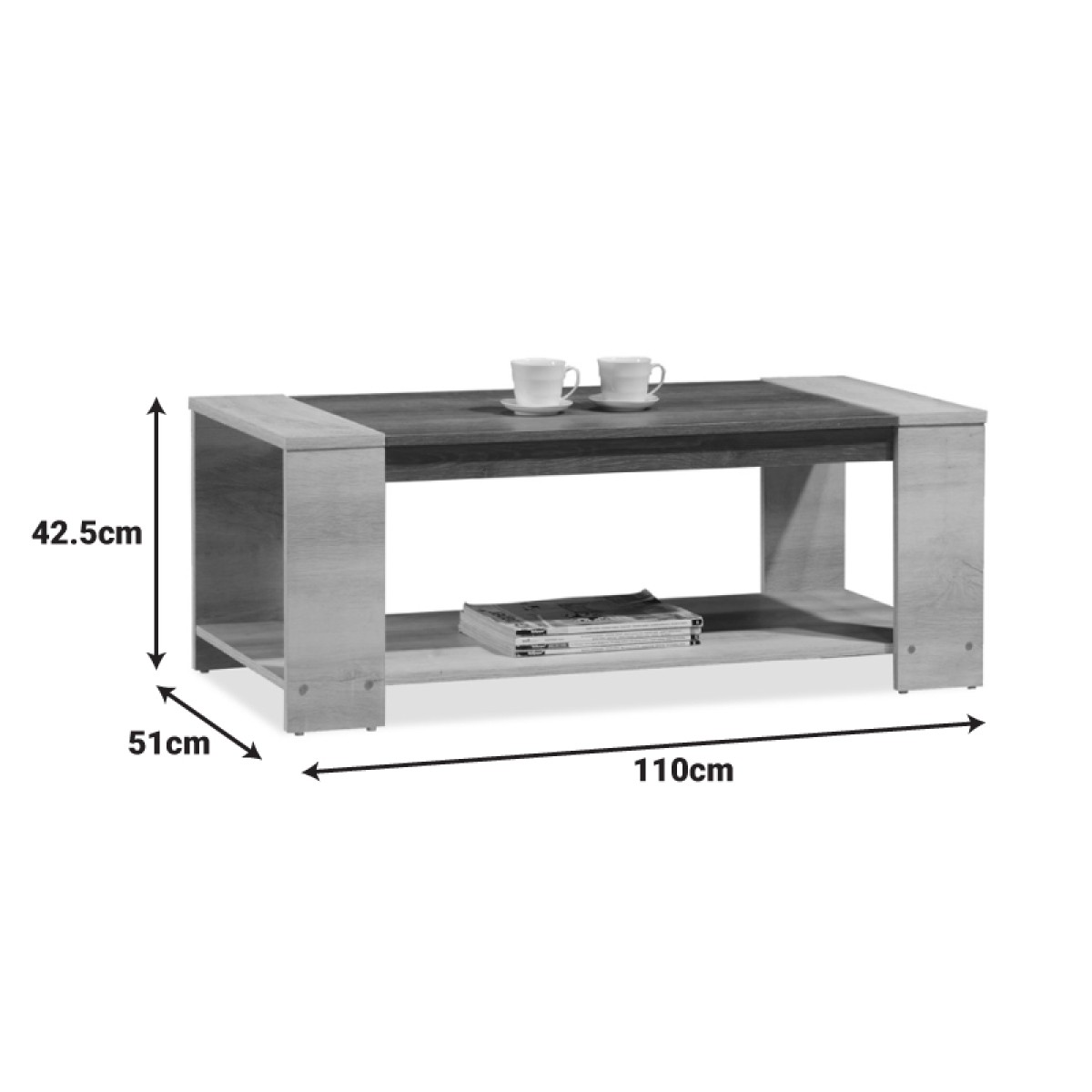 Φοιτητικό πακέτο επίπλων σαλονιού Caalm pakoworld σετ 2τεμ