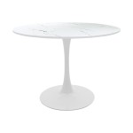 Τραπεζαρία Balou-Parker pakoworld σετ 5τεμ λευκό Φ120x73εκ