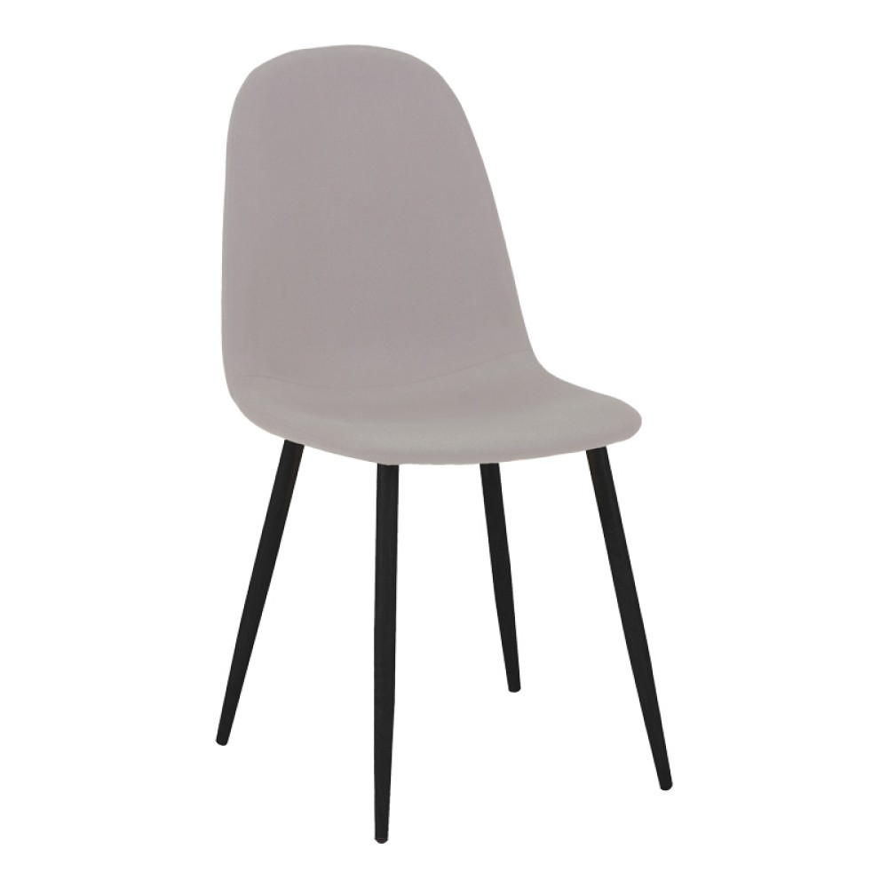 Τραπεζαρία Bella-Balou pakoworld σετ 5τεμ MDF μαύρο-ύφασμα γκρι Φ120x73εκ