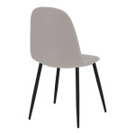 Τραπεζαρία Bella-Balou pakoworld σετ 5τεμ MDF μαύρο-ύφασμα γκρι Φ120x73εκ