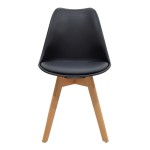 Τραπεζαρία με Καρέκλες Gaston μαύρο και Τραπέζι Prestone oak 70x70x75εκ Σετ 3τεμ