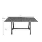 Τραπεζαρία Malibu pakoworld μασίφ ξύλο ακακίας 160x90x75εκ Σετ 5τεμ