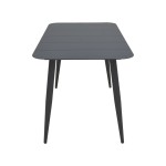 Τραπεζαρία Heven Vista pakoworld σετ 5τεμ μαύρο αλουμίνιο 120x70x72εκ
