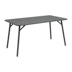 Τραπεζαρία Moraja Deraby Ι pakoworld σετ 5τεμ μαύρο μέταλλο 140x80x72εκ