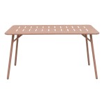 Τραπεζαρία Moraja Deraby Ι pakoworld σετ 5τεμ terracotta μέταλλο 140x80x72εκ