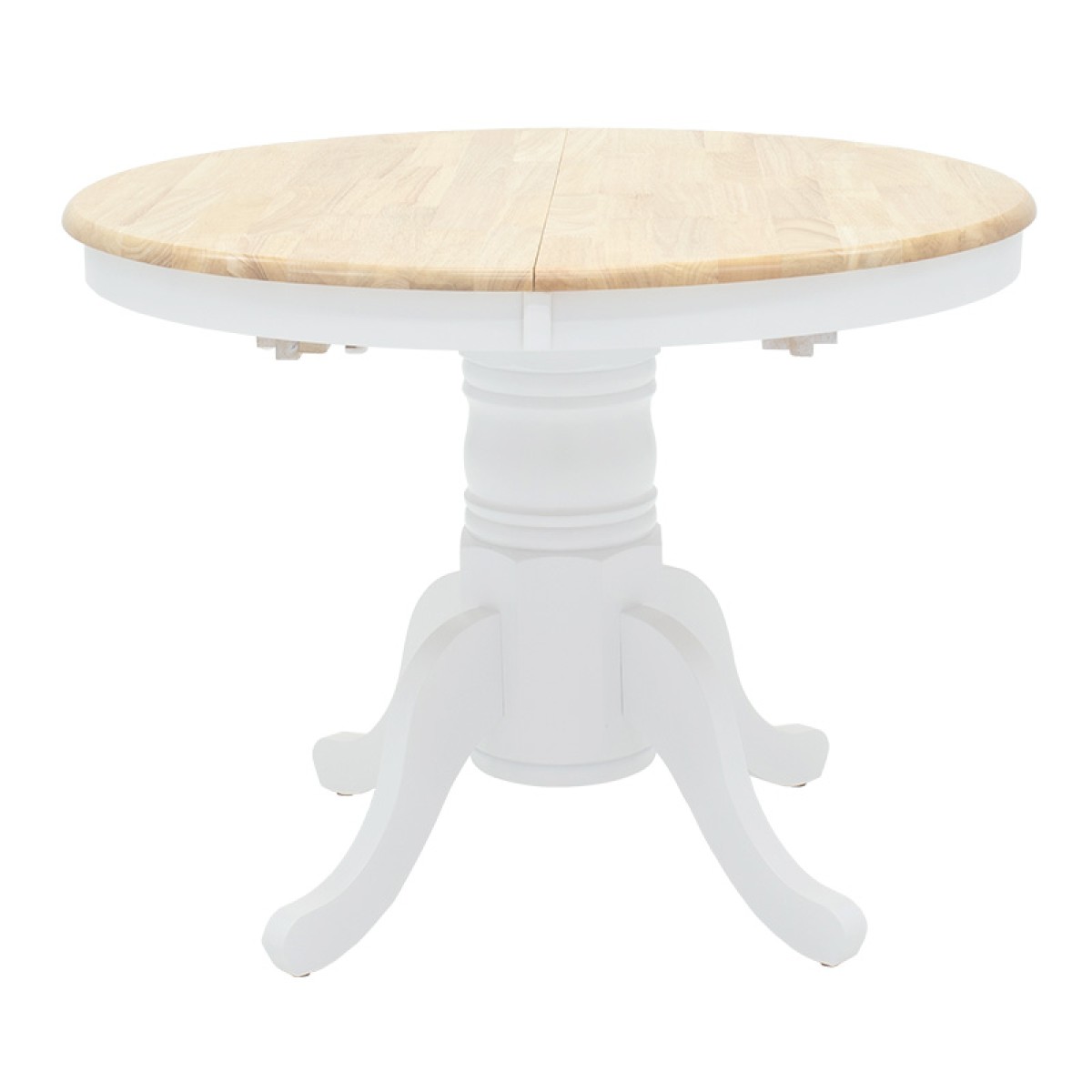 Τραπεζαρία Dallan Lars pakoworld 5τεμ λευκό rubberwood Φ100(+38)x100x75εκ