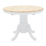 Τραπεζαρία Dallan Lars pakoworld 5τεμ λευκό rubberwood Φ100(+38)x100x75εκ