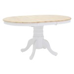 Τραπεζαρία Dallan Lars pakoworld 5τεμ λευκό rubberwood Φ100(+38)x100x75εκ