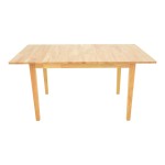 Τραπεζαρία Dallan Country pakoworld 7τεμ σε φυσική απόχρωση rubberwood 120-150x80x74εκ
