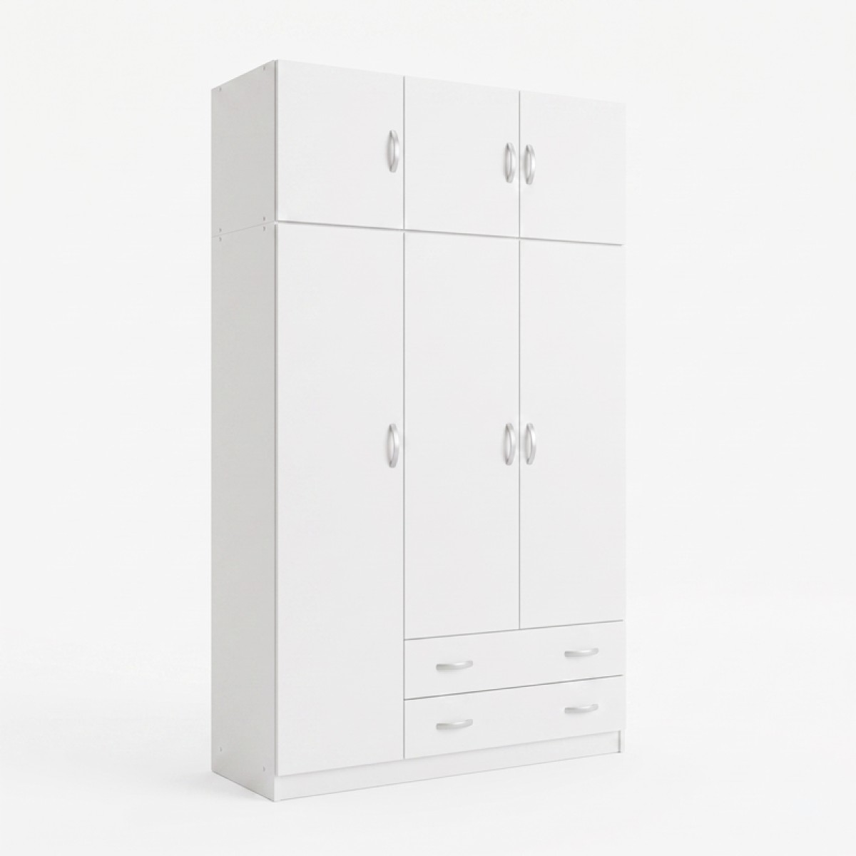 Ντουλάπα τρίφυλλη με πατάρι Alvia pakoworld λευκό 150x51x240εκ
