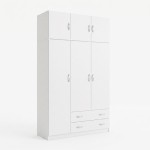 Ντουλάπα τρίφυλλη με πατάρι Alvia pakoworld λευκό 150x51x240εκ