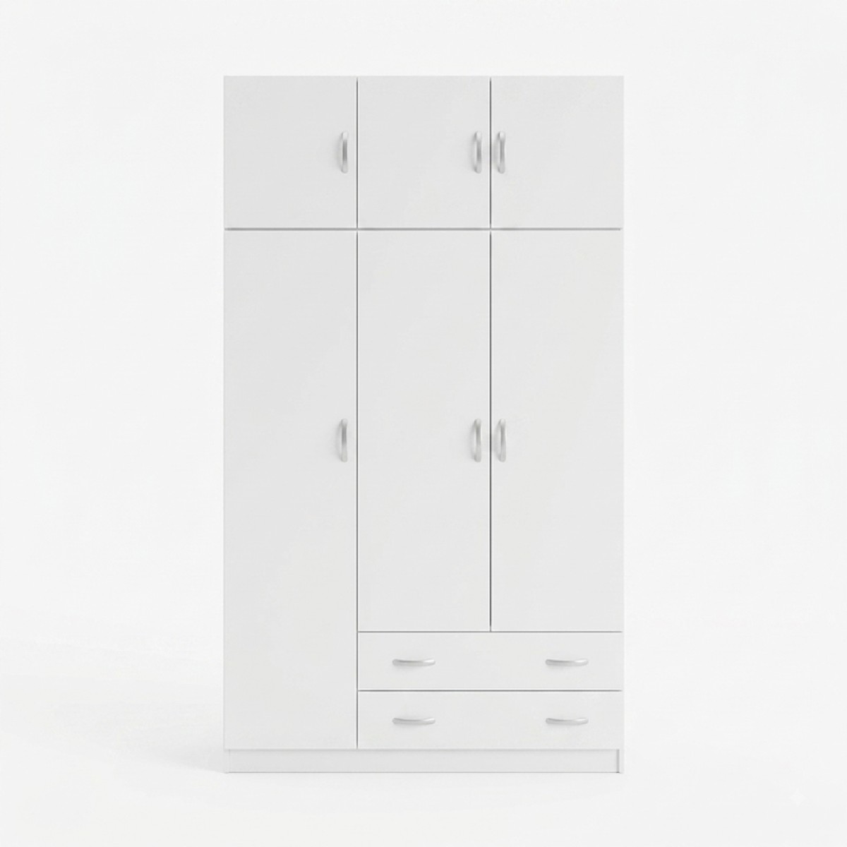 Ντουλάπα τρίφυλλη με πατάρι Alvia pakoworld λευκό 150x51x240εκ