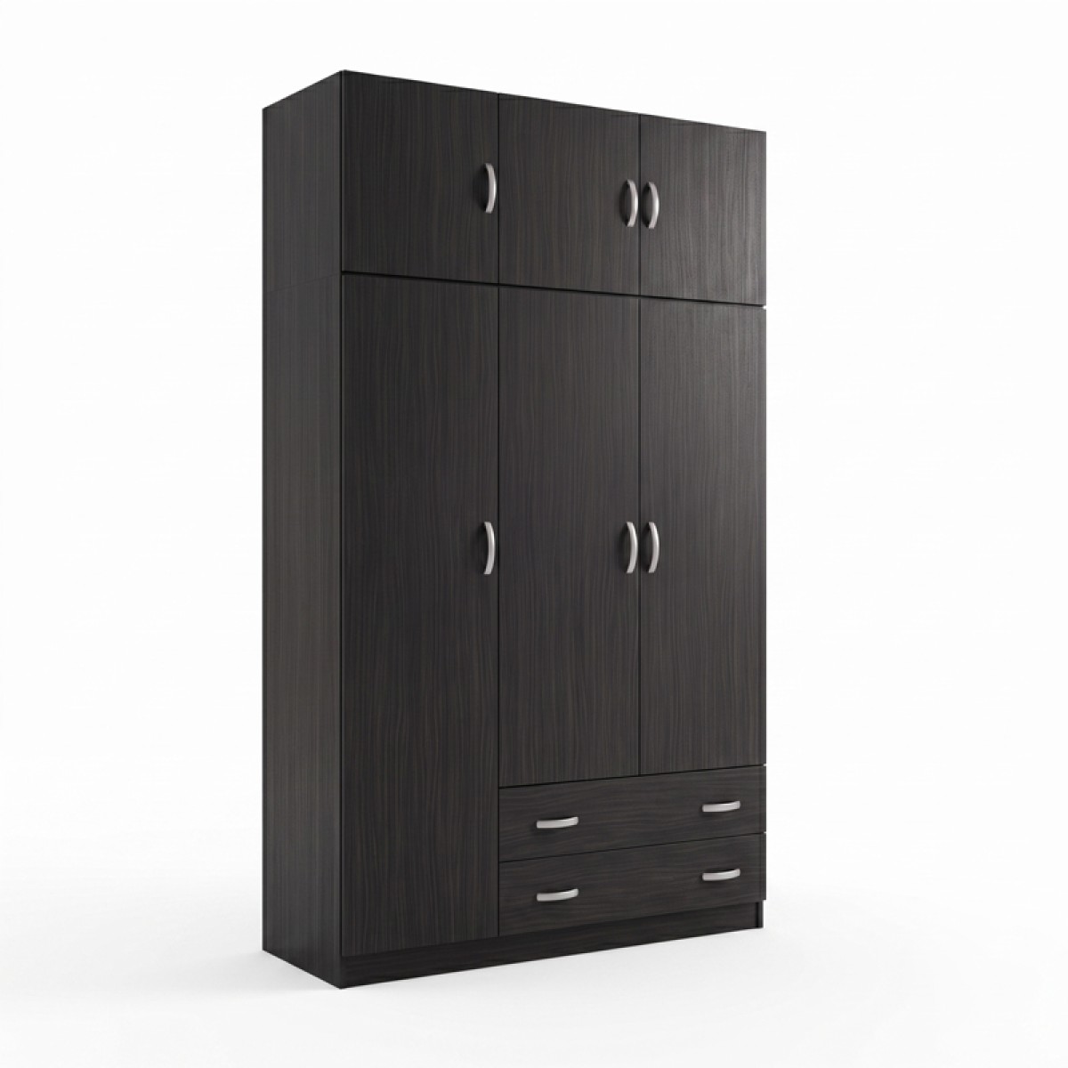 Ντουλάπα τρίφυλλη με πατάρι Alvia pakoworld wenge 150x51x240εκ